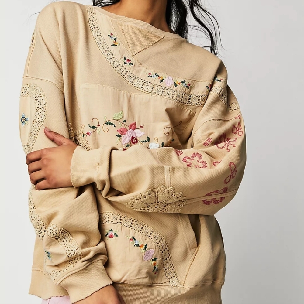 Free People Grams Attic Sweatshirt size S NWT - Picture 3 of 11
